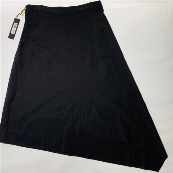 Donna Karan Black Asymmetrical Skirt & Polkadot Blouse - Picture 7 of 16